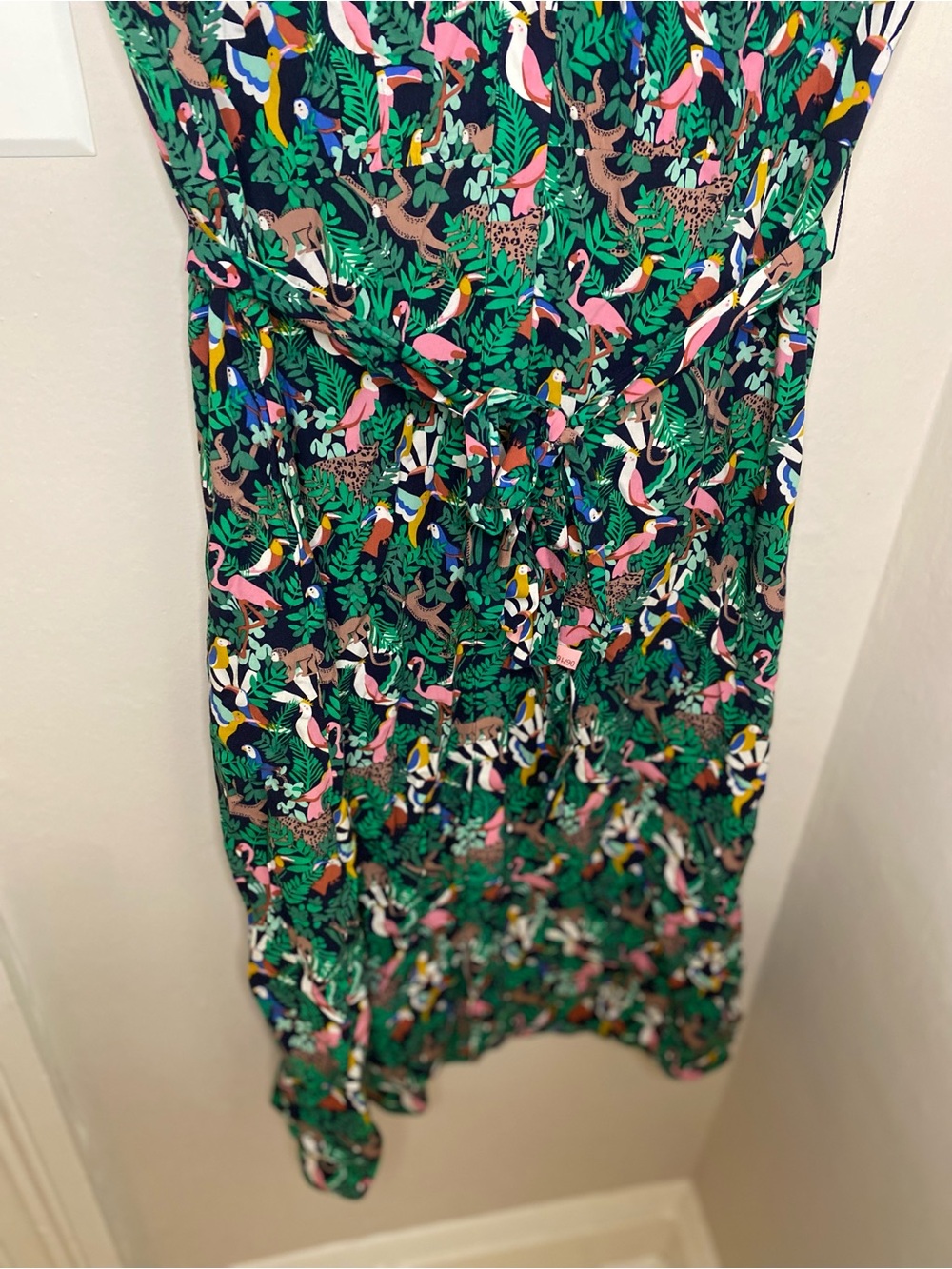 Boden Green Tropical Bird-Print Midi Dress - Picture 3 of 7